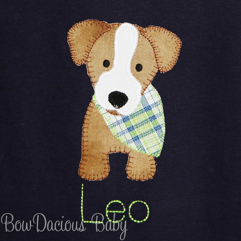 Personsonalized Romper Boys Puppy Romper Custom Colors Boys Summer Outfit Puppy Outfit Baby Shower Gift