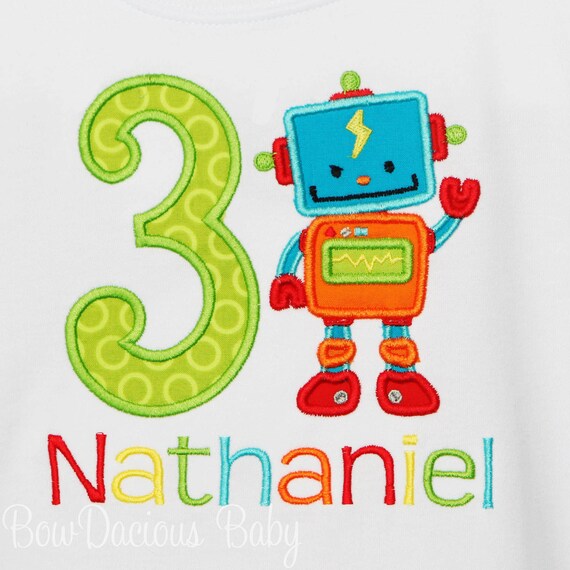 Robot Birthday Shirt Il_570xn