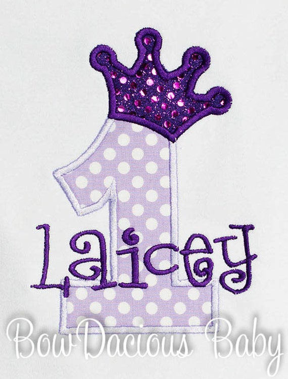 Girl's Princess Birthday Shirt, Princess Crown Birthday Shirt, Princess Birthday, Crown Shirt, Choose Your Fabric and Colors, First Birthday Il_570xn