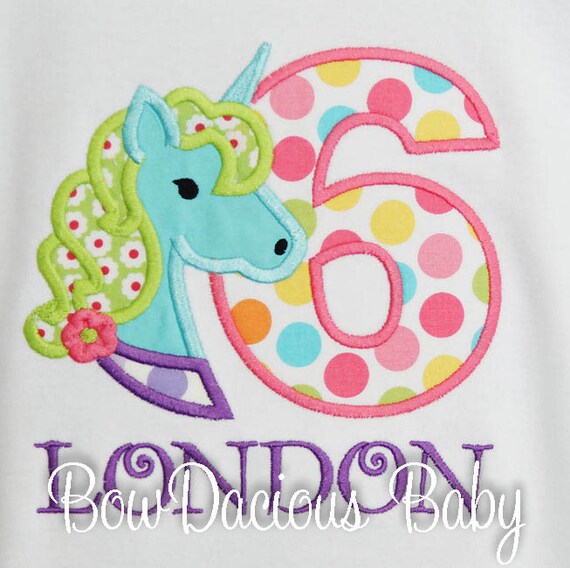 Girl Birthday Shirt, Unicorn Birthday Shirt or Bodysuit, Birthday Shirt for Girls, Horse Birthday, Custom Birthday Shirt, Personalized Il_570xn