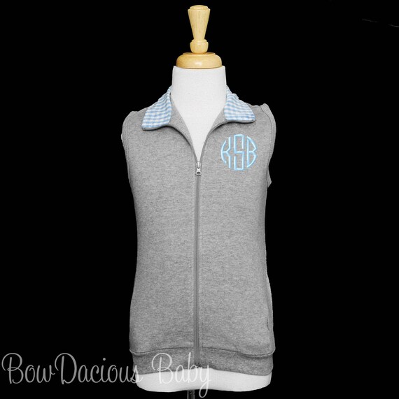 Monogrammed Boys Vest, Preppy Vest, Baby Vest, Toddler Vest, Customized Vest, Boy Vest, Monogrammed Vest, Gingham Vest, CUSTOM, PERSONALIZED Il_570xn