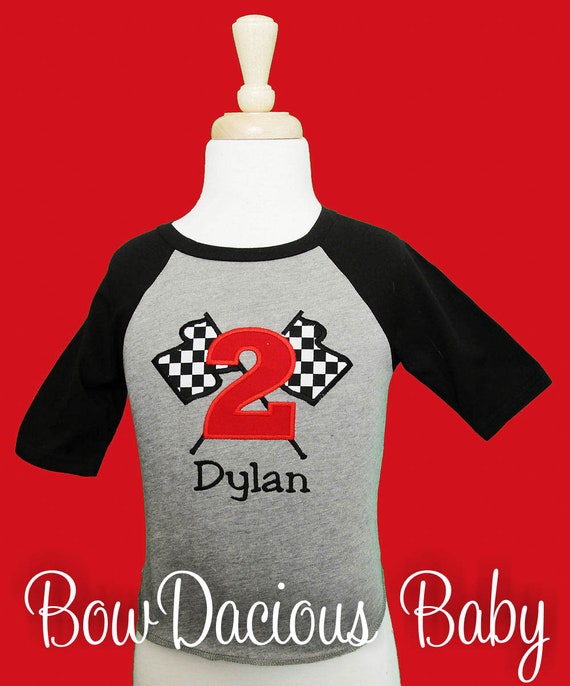 Race Car Birthday Shirt, Personalized Boy Birthday Shirt, Racecar Birthday Party, Custom Birthday Shirt, Race Car Shirt, Appliqued Shirt Il_570xn