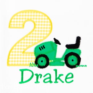Riding Lawnmower Birthday Shirt, Lawn Mower Birthday Party, Any Age and Name, You Pick the Colors, Embroidered