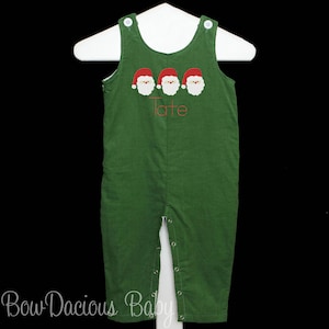 Personalized Boys Christmas Outfit, Monogrammed Christmas Longall, Christmas Overall, Boys Santa Outfit, Custom, Monogrammed, Santa Longall