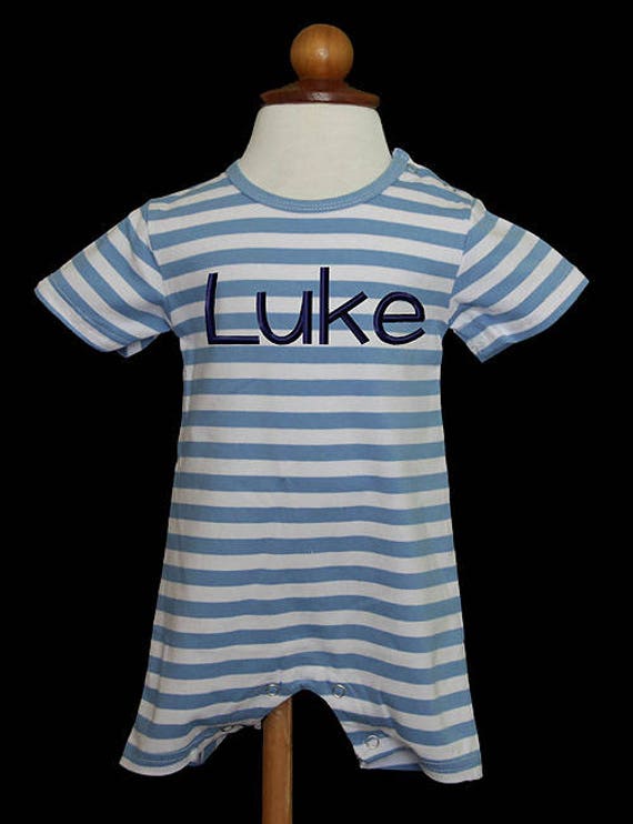 Monogram Romper, Jon Jon, Custom Made Baby Toddler Boy Shortall Romper, Monogrammed, Personalized Il_570xn