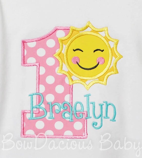 Sunshine Birthday Shirt, Sun Birthday Bodysuit, Sun First Birthday, Any Age, You Pick Fabrics Il_570xn