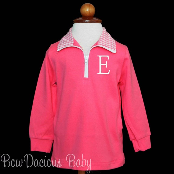 Girl's Monogrammed Quarter Zip, Quarter Zip, Monogrammed Sweater, Monogrammed Sweatshirt, Gifts for Girls, Custom Il_570xn