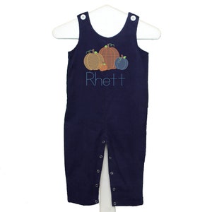 Personalized Boys Pumpkin Outfit, Monogrammed Pumpkin Longall, Thanksgiving Overall, Boy Fall Outfit, Halloween, Thanksgiving Outfit, CUSTOM