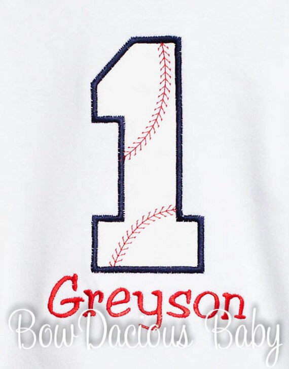 1 Baseball Birthday Shirt, Bodysuit, or Raglan, Toddler Boy/Girl One Baseball Tee, First Bday Tshirt Baseball Number, 4th Birthday, Any Age Il_570xn