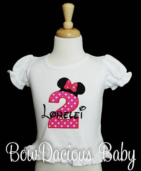 Minnie Mouse Birthday Number Shirt, Minnie Birthday Shirt, Minnie Mouse 2nd Birthday Shirt, Custom Minnie Mouse Birthday Shirt, Any Age Il_570xn