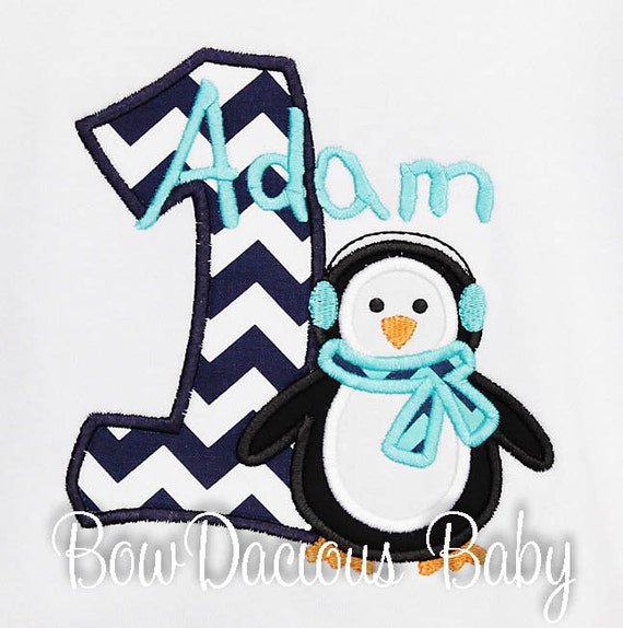 Penguin Birthday Shirt, Personalized Penguin Birthday Shirt, Custom Penguin Birthday Shirt, Boy's Penguin Birthday, Any Age, Custom Colors Il_570xn