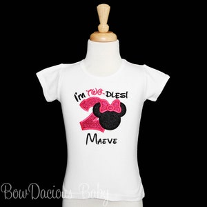 Minnie Mouse Birthday Shirt, 2nd birthday Minnie Mouse Shirt, Birthday Girl Shirt, Minnie Mouse Party, Minnie Birthday, Custom, Any Colors image 2