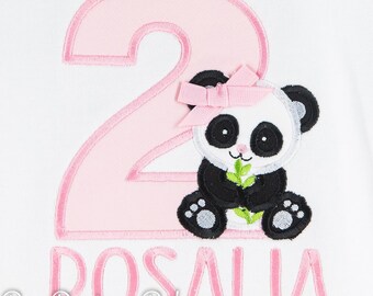 Panda Birthday Party Shirt, Birthday Panda, Panda Shirt, Custom, Any Age and Colors, Personalized, Embroidered