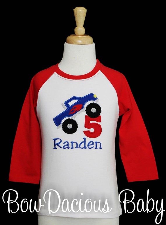 Monster Truck Birthday Shirt, Monster Truck Birthday Party, Boys Monster Truck Birthday Shirt, Boys Birthday Shirt, ANY AGE/COLORS Il_570xn