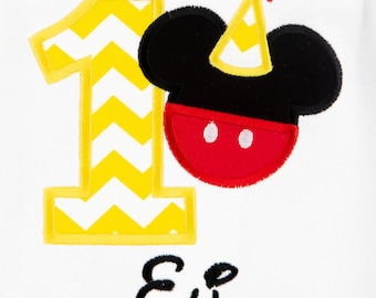 Mickey Mouse Birthday Shirt, Mickey Mouse Birthday Number, Boys Birthday Shirt, Girls Birthday Shirt, Personalized Birthday Shirt
