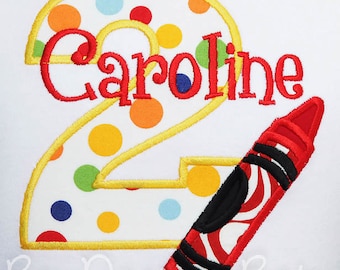 Crayon Birthday Shirt: Custom Art Party Outfit, Any Age