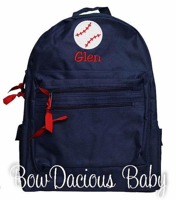 Boys Backpack, Baseball Backpack, Personalized Backpack, Monogrammed, Choose Your Own Colors, Custom Backpack Il_570xn