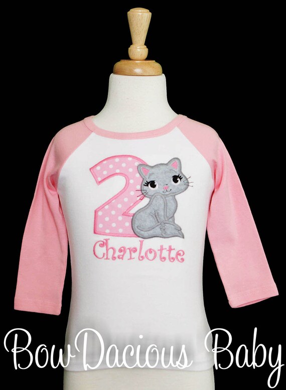 Birthday Girl Shirt, Kitty Birthday Shirt, Cat Birthday Shirt or Bodysuit, Number Shirt, Cat Shirt, Personalized T Shirt, Cat Birthday Party Il_570xn