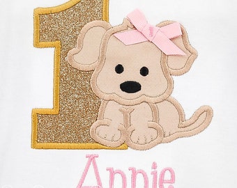 Personalized Puppy 1st Birthday Shirt: Custom Colors & Fabrics
