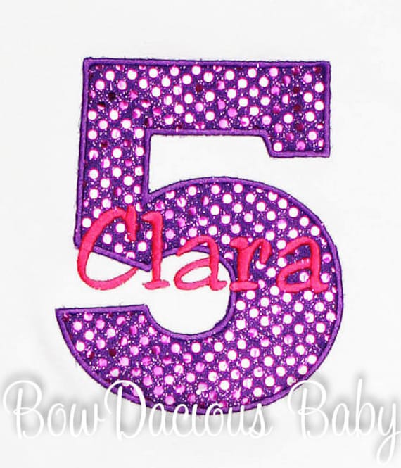Personalized Birthday Shirt, Number, Monogrammed, Appliqued, Girls Birthday Shirt, Shirt,Tank,Bodysuit,Romper,Sizes 3m to 12yrs,Gift Il_570xn