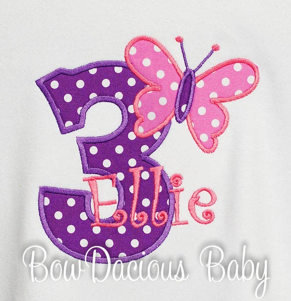 Butterfly Birthday Shirt, Girls Birthday Shirt, Personalized Birthday Shirt, Monogrammed, Custom Colors,Shirt, Tank, Bodysuit, Romper Il_570xn