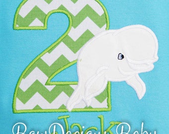 Beluga Whale Birthday Shirt, Beluga Whale Birthday Bodysuit, Whale Birthday, Any Age, You Pick the Fabrics, Whale Birthday