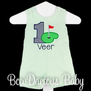 Golf Birthday Jon Jon, Golfing Birthday Outfit, Golf Birthday, Boy Birthday Jon Jon, Cake Smash, Balloon Birthday Outfit, Personalized