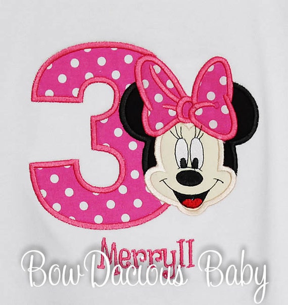 Minnie Mouse Birthday Shirt, Personalized, Custom Colors, Any Age Il_570xn