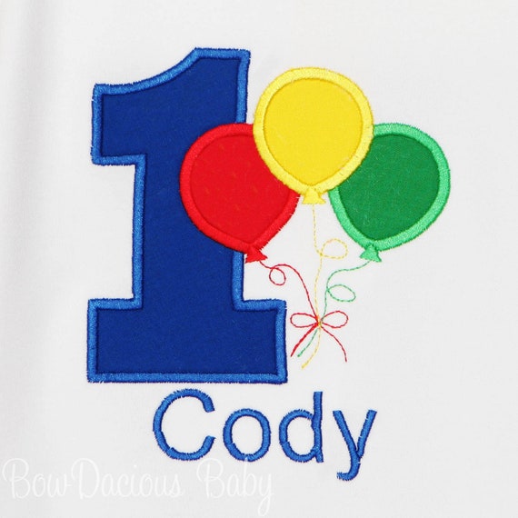 Boy Birthday Shirt, Primary Colors Birthday Shirt, Balloon Birthday Shirt, 1st birthday, Balloon Shirt, Rainbow, Any Age and Colors Il_570xn