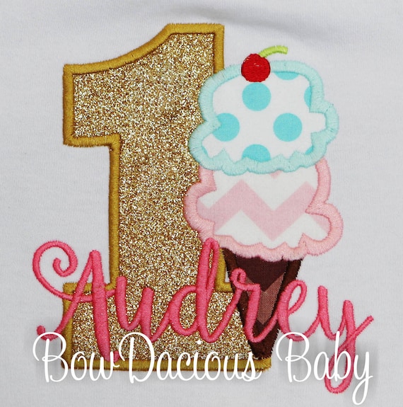 Ice Cream Party Outfit, Girl Birthday Shirt, Summer Birthday, Ice Cream Birthday, Ice Cream Shirt, 1st Birthday Shirt, ANY AGE/COLORS Il_570xn