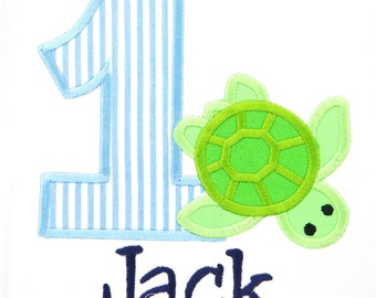 Sea Turtle Birthday Shirt, Under the Sea Birthday Shirt, Ocean Theme Birthday Shirt, Any Age, Any Colors, Birthday Party Shirt, Custom