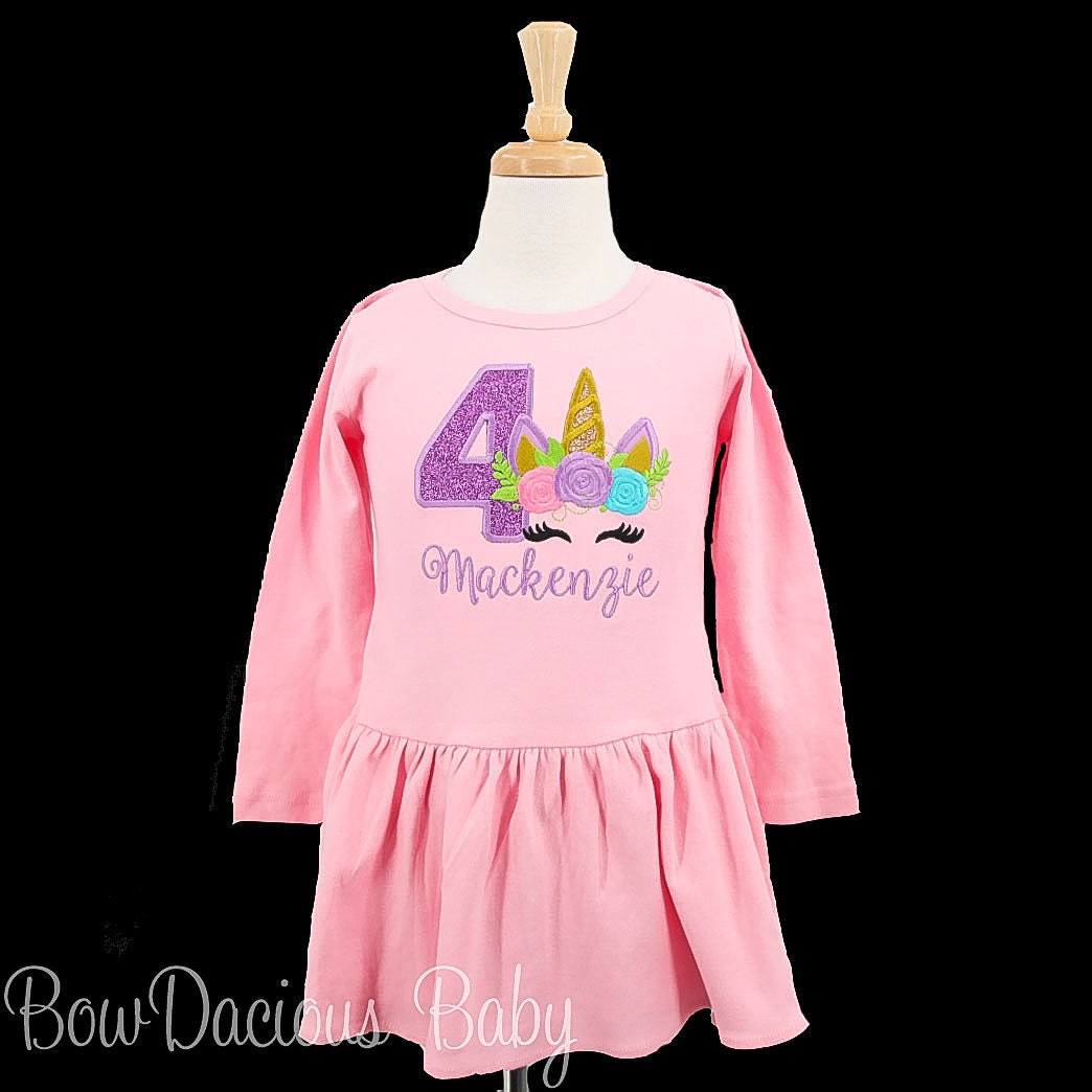 Unicorn 4th Birthday Dress - Etsy Unicorn 4th Birthday Dress - Etsy