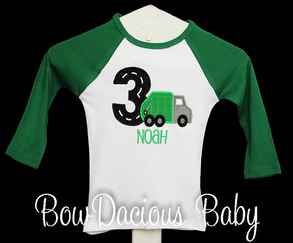 Garbage Truck Birthday Shirt, Boy's Garbage Truck Birthday Shirt, Personalized Garbage Truck Birthday Shirt, Any Age, You Pick Fabrics Il_570xn