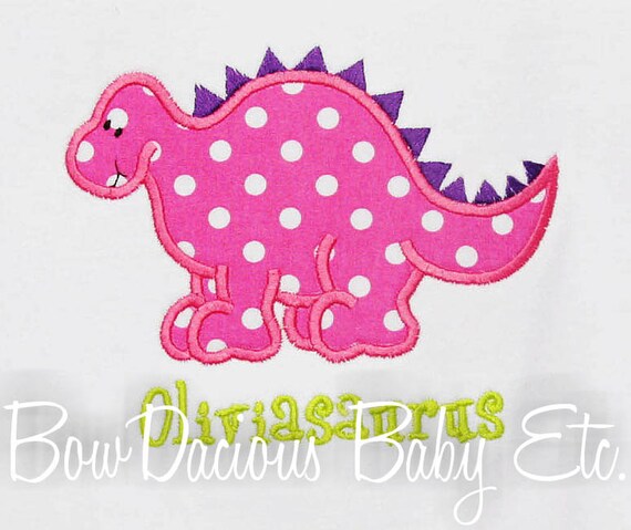 Girls Dinosaur Shirt, Personalized Dinosaur Appliqued Shirt, Girls Dinosaur Birthday Shirt, Personalized Dinosaur Shirt, Custom Colors
