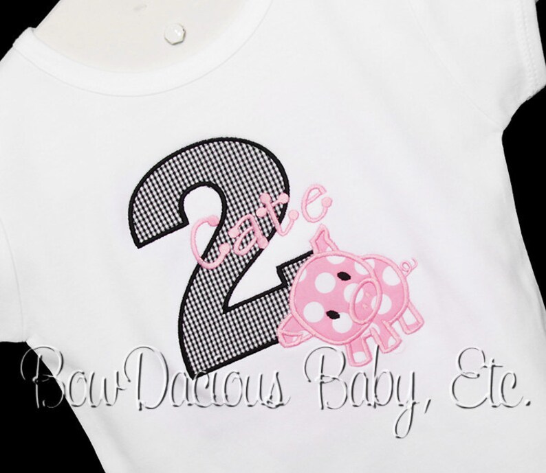 Girl's Pig Birthday Shirt Personalized Pig Birthday Etsy