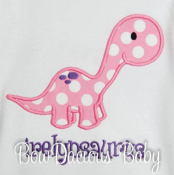 Personalized Monogrammed Dinosaur Shirt, Baby Dinosaur Shirt or Bodysuit, Girls or Boys, Long or Short Sleeves, Any Colors Il_570xn