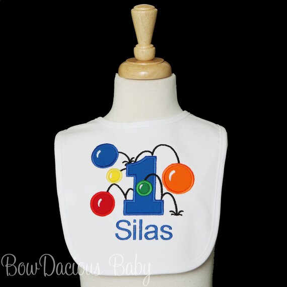 Bouncy Ball Birthday Bib, Ball Birthday Bib, 1st Birthday Bib, Balls Bib, Birthday Bib, Custom Il_570xn