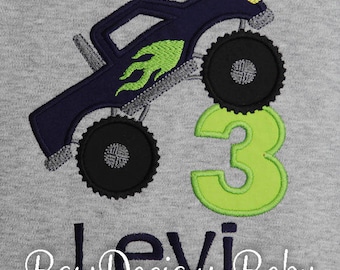 Monster Truck Birthday Shirt, Monster Truck Party Shirt, Personalized Birthday Shirt, Monster Truck Party, Smash Birthday, Custom Colors
