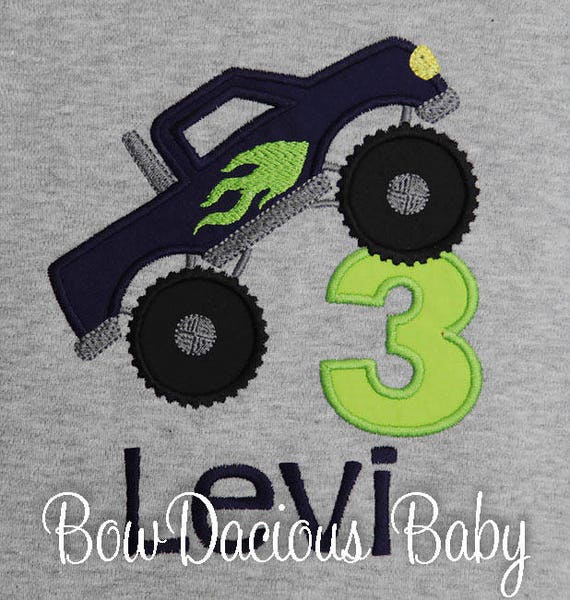 Monster Truck Birthday Shirt, Monster Truck Party Shirt, Personalized Birthday Shirt, Monster Truck Party, Smash Birthday, Custom Colors Il_570xn