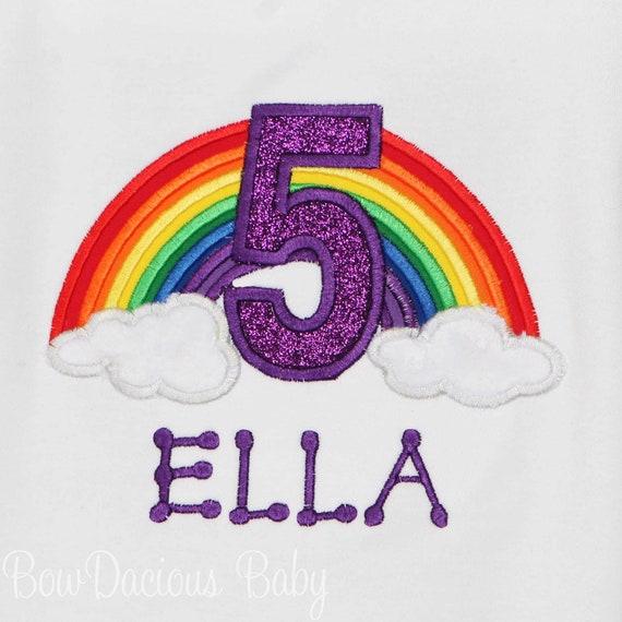 Personalized Rainbow Girls Birthday Party T Shirt, Girls Birthday Party, Birthday Shirt, Rainbow Birthday, Birthday, 5th birthday, Custom Il_570xn