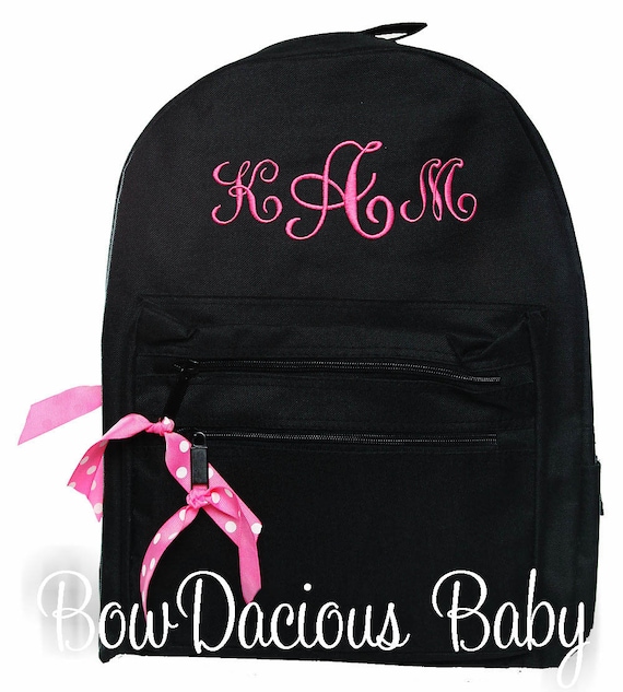 girl monogram book bags