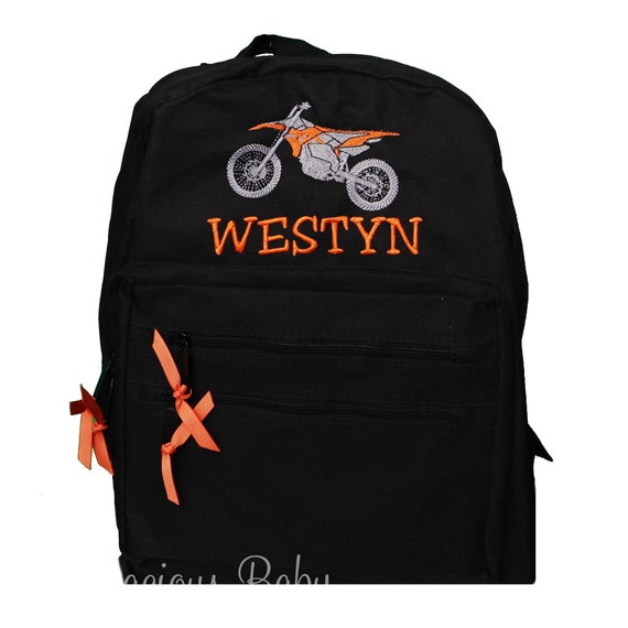 Dirt Bike Backpack, Boys Backpack, Personalized Backpack, Monogrammed, Custom, Custom Backpack, Dirt Bike Backpack For Boys, Any Colors Il_570xn
