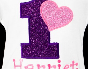 Heart Birthday Shirt, Hearts Valentine Birthday Shirt, Heart Valentine Birthday Outfit, CUSTOM, Personalized, Embroidered