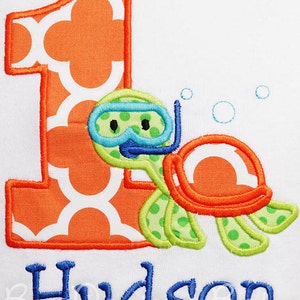 Turtle Birthday Shirt, Sea Turtle Birthday Shirt, Snorkeling Turtle Birthday Shirt, Turtle Birthday Bodysuit, Ocean Birthday Shirt, First