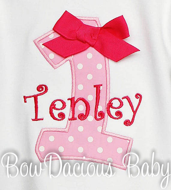 Girls First Birthday Shirt, Birthay Number Shirt, Birthday Gift, Custom Fabrics, Colors, and Font, Girls Birthday Shirt Il_570xn