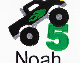 Black and Green Monster Truck, CUSTOM COLORS, Monster Truck Birthday Shirt, Monster Truck Shirt, Personalized Shirt, Monster Truck Party