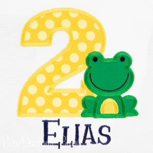Frog Birthday Shirt, Embroidered Personalized, Custom