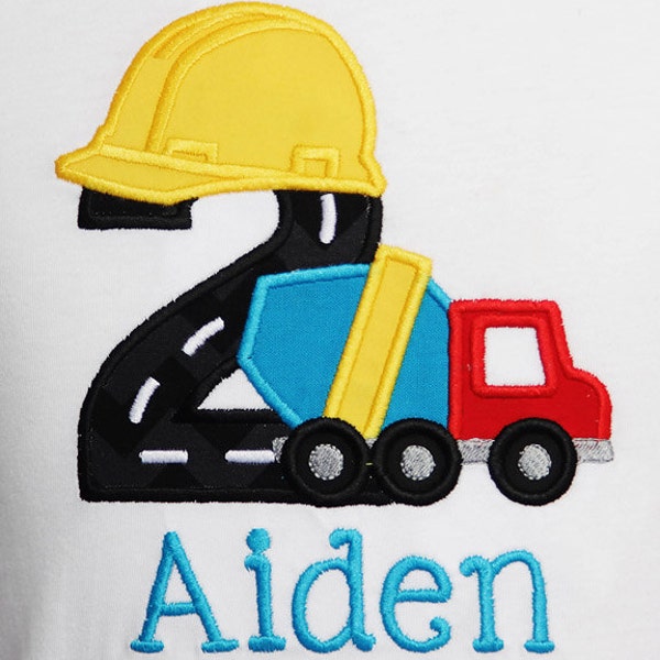 Cement Truck Birthday T-shirt, Truck Birthday Shirt or Bodysuit Personalized Shirt, Toddler Truck Shirt, Boys Birthday Shirt, Custom, Party