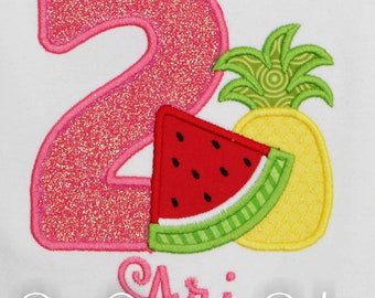 Tutti Fruitti Birthday, Twotti Fruitti Party, Twotti Fruity Shirt, 2nd Birthday, Fruit Party, Fruit Birthday Shirt, CUSTOM AGE/COLORS