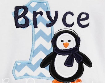 Penguin Birthday Shirt, Personalized Penguin Birthday Shirt, Custom Penguin Birthday Shirt, Boy's Penguin Birthday, Any Age, Custom Colrs